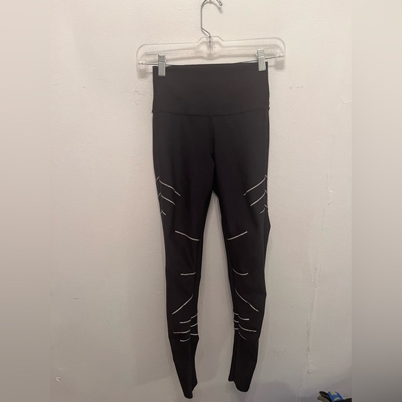 Alo Yoga High Waist Sequence Extra Small Reflective Dots Black - Picture 2 of 5